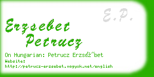 erzsebet petrucz business card